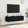 vidaXL TV-Wandschr&auml;nke mit LED-Leuchten 2 Stk. Schwarz 60x35x31 cm