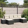 vidaXL Garten-Sofa-Set mit Kissen 4 pcs Schwarz und Creme Poly-Rattan