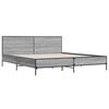 vidaXL Bettgestell Grau Sonoma 180x200 cm Holzwerkstoff und Metall
