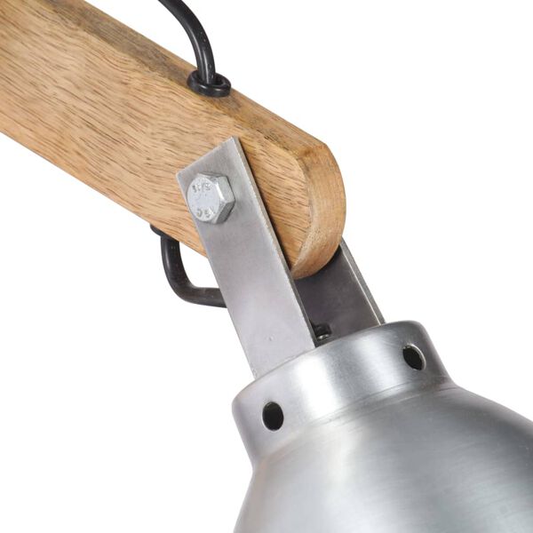 vidaXL Wandlampe E27 Silbern Mango Massivholz und Eisen