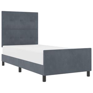 vidaXL Boxspringbett mit Kopfteil Dunkelgrau 80 x 200 cm Samt