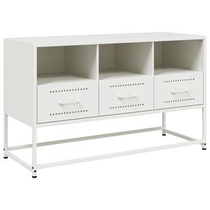 vidaXL TV-Schrank Wei&szlig; 100,5x39x60,5 cm Stahl