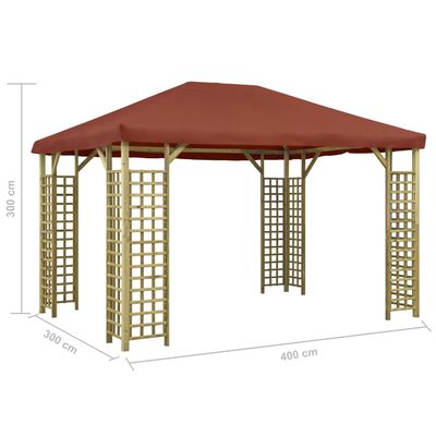 vidaXL Pavillon 4 x 3 m Terrakotta-Rot