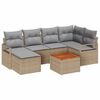 vidaXL Garten-Sofa-Set mit Kissen 7 pcs Beige Poly Rattan