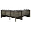 vidaXL 4-tlg. Garten-Lounge-Set mit Auflagen Poly Rattan Grau