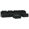 vidaXL 6-tlg. Garten-Lounge-Set mit Kissen Poly Rattan Schwarz