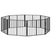 vidaXL Hundetor 8 stk. Schwarz 80 x 60 cm Verzinkter Stahl