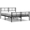vidaXL Bettgestell mit Kopf- und Fu&szlig;teil Metall Schwarz 135x190 cm