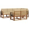 vidaXL Outdoor-Sofagarnitur mit Kissen 7 pcs Natur und Beige