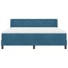 vidaXL Boxspringbett mit Matratze Dunkelblau 200 x 180 cm Polyester