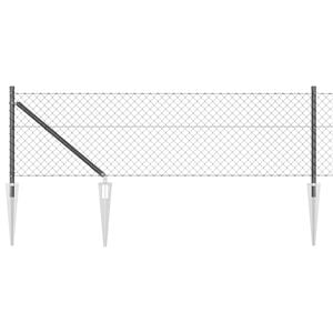 vidaXL Maschendrahtzaun mit Stacheln 10 x 0,4 m Grau Netz