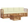 vidaXL Sofagarnituren 5 pcs Natur und Creme Massivholz Akazie