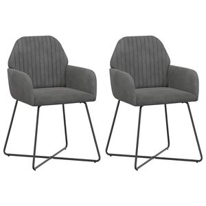 vidaXL Esszimmerst&uuml;hle 2 stk. Samt Dunkelgrau 55 x 50 x 84 cm