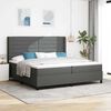 vidaXL Boxspringbett mit Matratze Dunkelgrau 200 x 200 cm Stoff