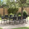 vidaXL Garten Essgruppe mit Kissen 9 pcs Schwarz Poly-Rattan