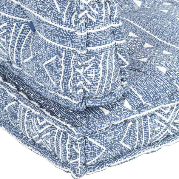 vidaXL Palettensofa-Auflage Indigo Stoff Patchwork