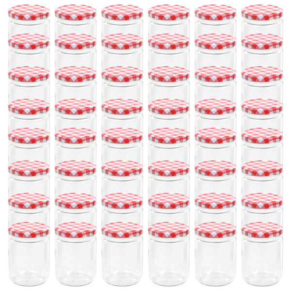vidaXL Marmeladengläser mit Weißem/Rotem Deckel 48 Stk. 230 ml