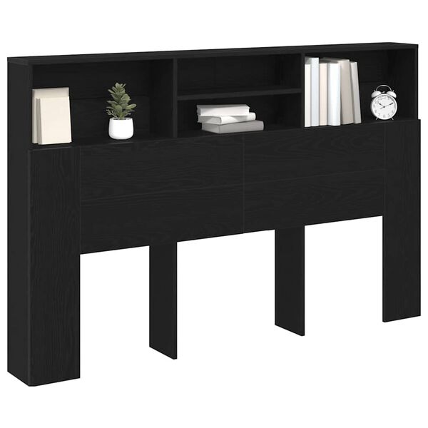 vidaXL Kopfteil Schrank Schwarz Eichen-Optik 160 x 19 x 103,5 cm