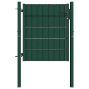 vidaXL Zauntor aus PVC und Stahl 100 x 81 cm Gr&uuml;n