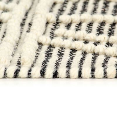 vidaXL Teppich Handgewebt Wolle 120×170 cm Schwarz/Weiß