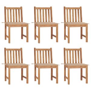 vidaXL Gartenst&uuml;hle 6 Stk. mit Kissen Massivholz Teak