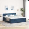 vidaXL Ottoman-Bett mit Matratzen & LEDs Blau 200x200 cm Stoff