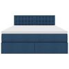 vidaXL Bett mit Stauraum und LED mit Matratze Blau 140 x 200 cm Stoff
