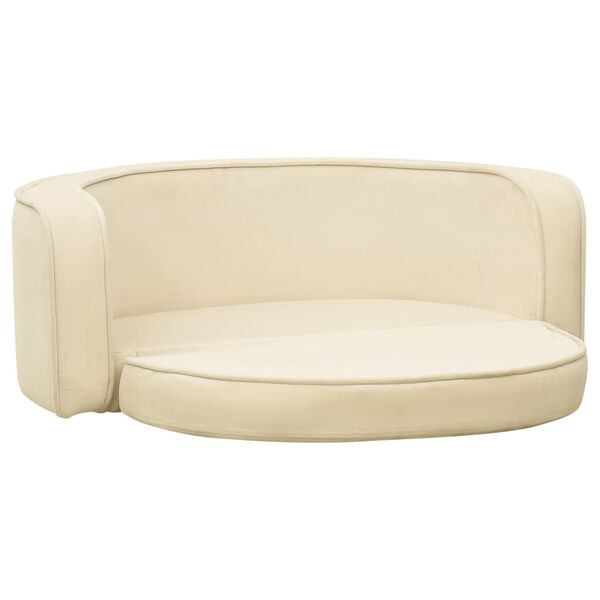 vidaXL Hundesofa Klappbar Creme 73x67x26 cm Pl&uuml;sch Waschbares Kissen