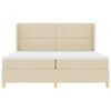 vidaXL Boxspringbett mit Matratze Dunkelgrau 90x190 cm Creme Stoff