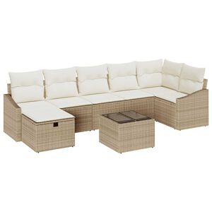 vidaXL Sofa Set mit Kissen 7 pcs Poly-Rattan
