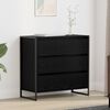 vidaXL Sideboard Schwarz Eichen-Optik 79 x 36 x 75.5 cm Holzwerkstoff