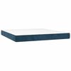 vidaXL Boxspringbett mit Matratze Dunkelblau 160x200 cm Samt