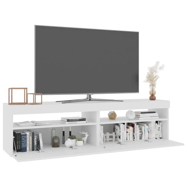 vidaXL TV-Schr&auml;nke 2 Stk. mit LED-Leuchten Hochglanz-Wei&szlig; 75x35x40 cm