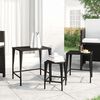 vidaXL Garten-Satztische 3 Stk. Schwarz Poly Rattan