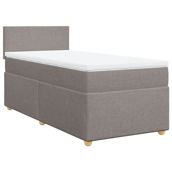 vidaXL Boxspringbett mit Matratze Taupe 90x190 cm Stoff