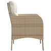 vidaXL Gartenstühle mit Kissen 2 Stk. Beige Poly Rattan