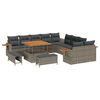 vidaXL Gartensofa-set 13 pcs Grau Poly-Rattan