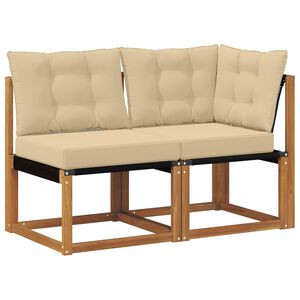 vidaXL 2 stk. Outdoor Mittel- und Ecksofa Natur