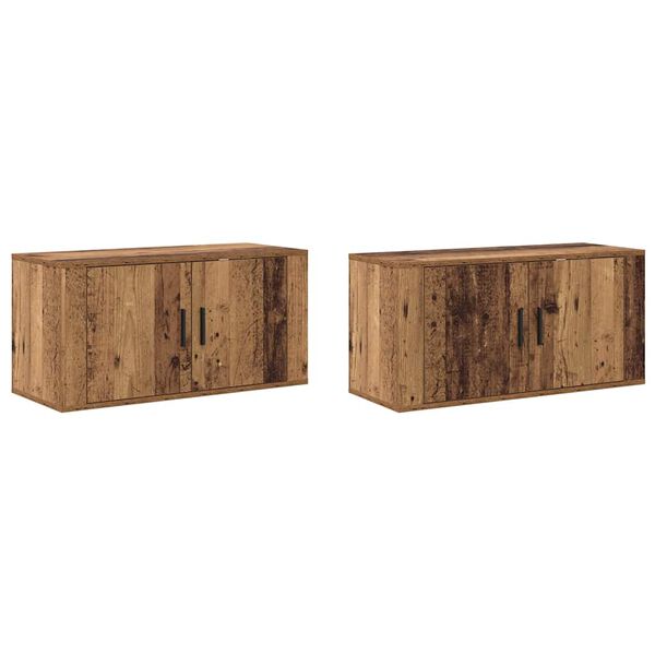 vidaXL Wand-TV-Schrank Set 2 pcs Altholz 80 x 34,5 x 40 cm