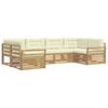 vidaXL Outdoor-Sofagarnitur 6 pcs Wei&szlig; und Creme Massivholz Akazie