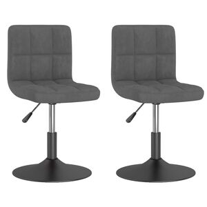 vidaXL Esszimmerst&uuml;hle 2 Stk. Drehbar Dunkelgrau Samt