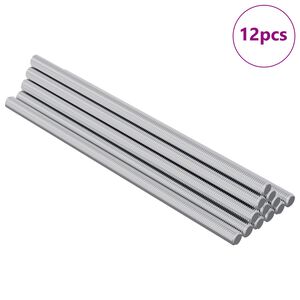 vidaXL Gewindestange 12 pcs Silber 6 x 135 mm Stahl