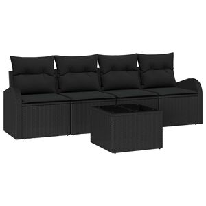 vidaXL Gartensofa-set Schwarz 55 x 55 x 37 cm Poly-Rattan