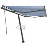 vidaXL Standmarkise Automatisch 350x250 cm Blau/Wei&szlig;