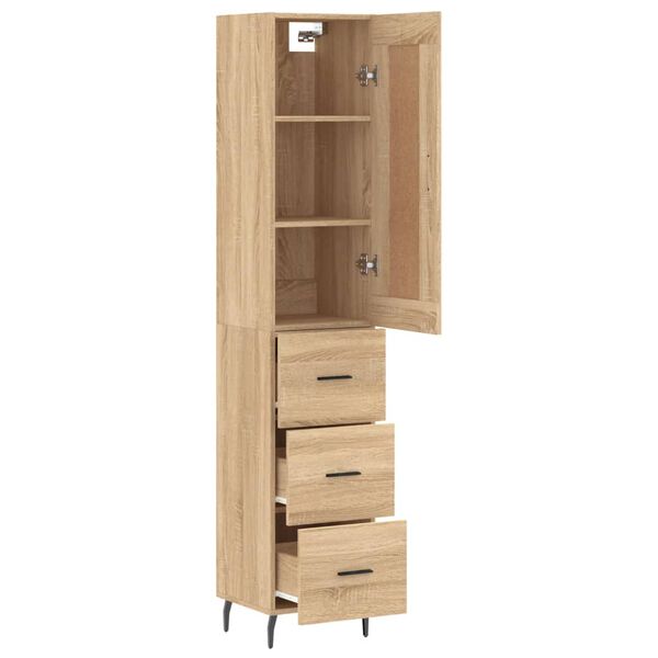 vidaXL Highboard Sonoma-Eiche 34,5x34x180 cm Holzwerkstoff
