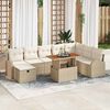 vidaXL Garten-Sofa-Set 9 pcs Beige Poly-Rattan
