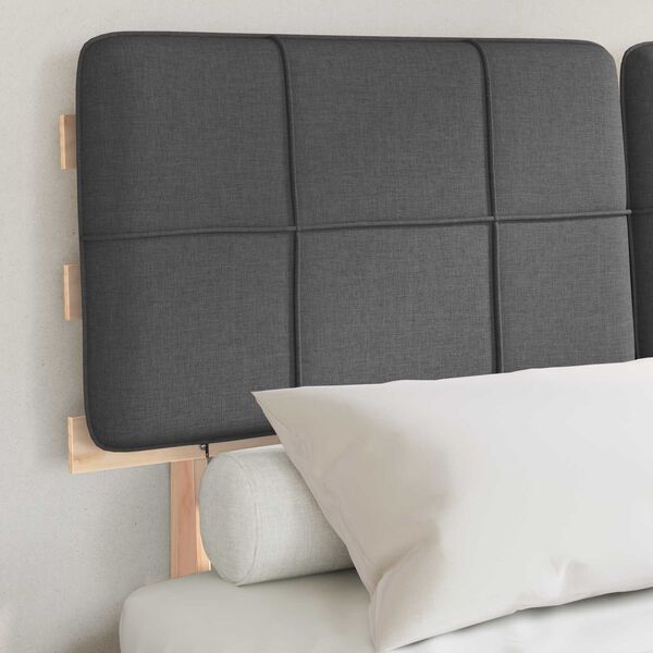 vidaXL Bettgestell mit gepolstertem Kopfteil Dunkelgrau 150 x 200 cm