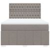 vidaXL Boxspringbett mit Matratze Taupe 160x200 cm Stoff