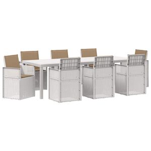 vidaXL Garten Essgruppe 9 stk. Wei&szlig; und Taupe PP