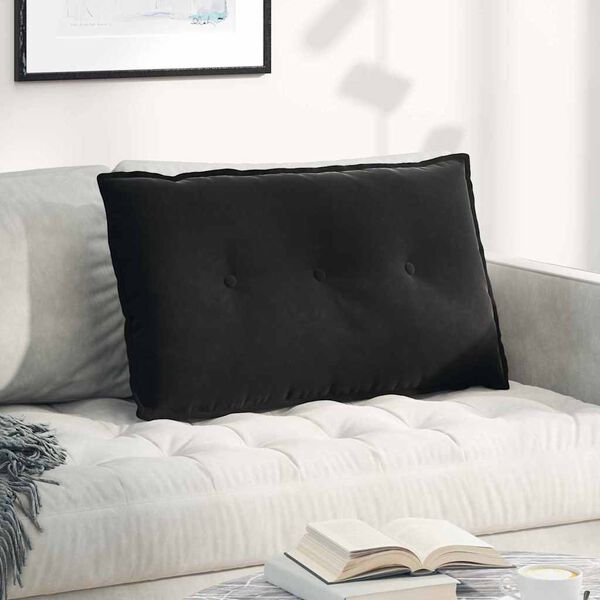 vidaXL R&uuml;ckenkissen Schwarz 80 x 50 cm Cordstoff
